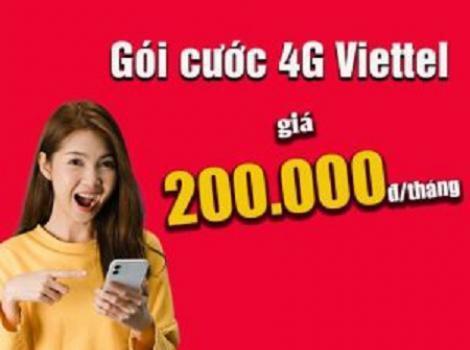 Danh sách các gói 4G Viettel data tốc độ cao 200k/ tháng