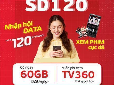 Gói 4G Viettel data cước phí 120k/tháng 