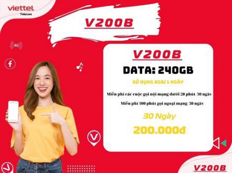 Gọi nội ngoại mạng thả ga với gói cước V200B Viettel
