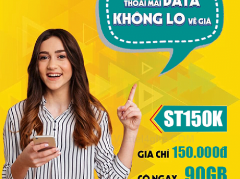 Gói Cước ST150K Viettel 150K 1 Tháng: 90GB Data Trong 30 Ngày