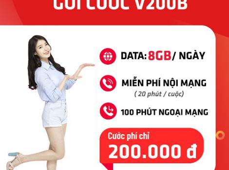 Gói V200B Viettel: Chỉ 200K, 240GB Data, Gọi Thoại Thả Ga