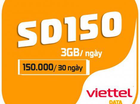Gói Cước SD150 Viettel: 3GB/Ngày, 90GB/Tháng Với Giá Hấp Dẫn