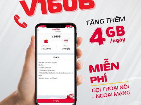 Gói Combo V160B Viettel: 120GB & Miễn Phí Gọi Chỉ 160K / Tháng