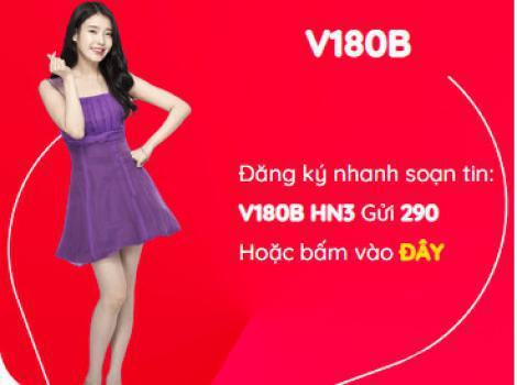 V180B Viettel: 180GB Data Gọi Nội Ngoại Mạng Miễn Phí – 180.000đ