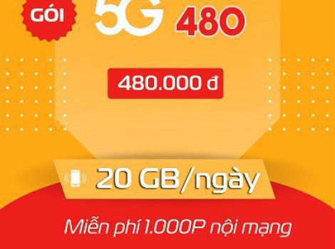Gói Cước 5G480B Viettel: 600GB Data, Miễn Phí Cuộc Gọi 30 Ngày