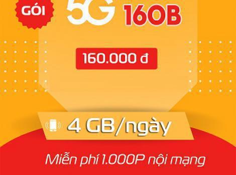 Gói cước 5G160B Viettel: 120GB Tốc Độ Cao và Gọi Miễn Phí!