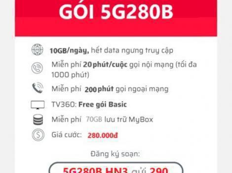 Khám phá gói cước 5G280B Viettel: Data khổng lồ, gọi miễn phí